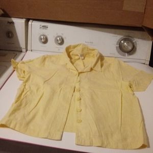 Yellow short sleeve dress shirt